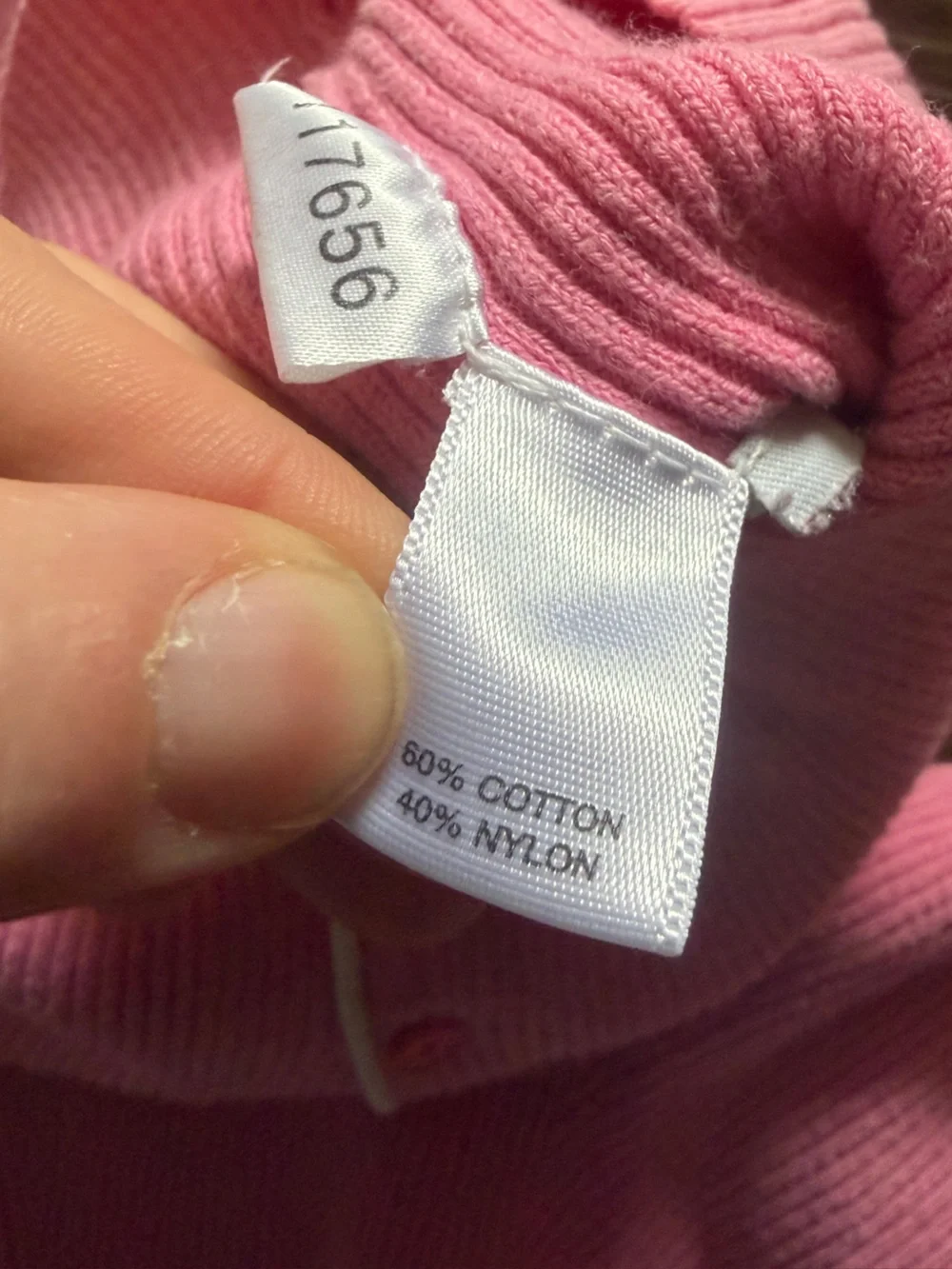LOFT Pink Ribbed V-Neck Cardigan with white Trim - Picture 15 of 15
